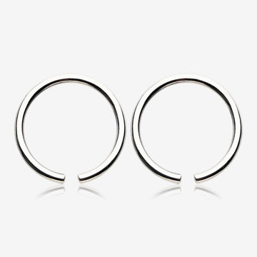 A Pair of Solid White Brass Hoop Ear Weight Hanger
